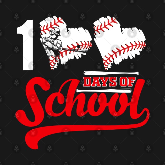 Baseball Hearts 100 Days of School Baseball Lovers Student Teacher by Gendon Design