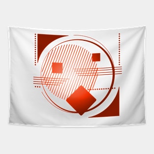 Geometric abstract minimal red Tapestry