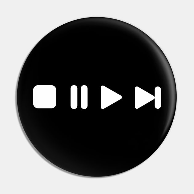 Play Pause Forward Backward Button - Multimedia - Pin | TeePublic