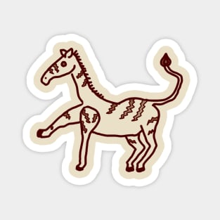 Sepia Zebra Doodle Magnet