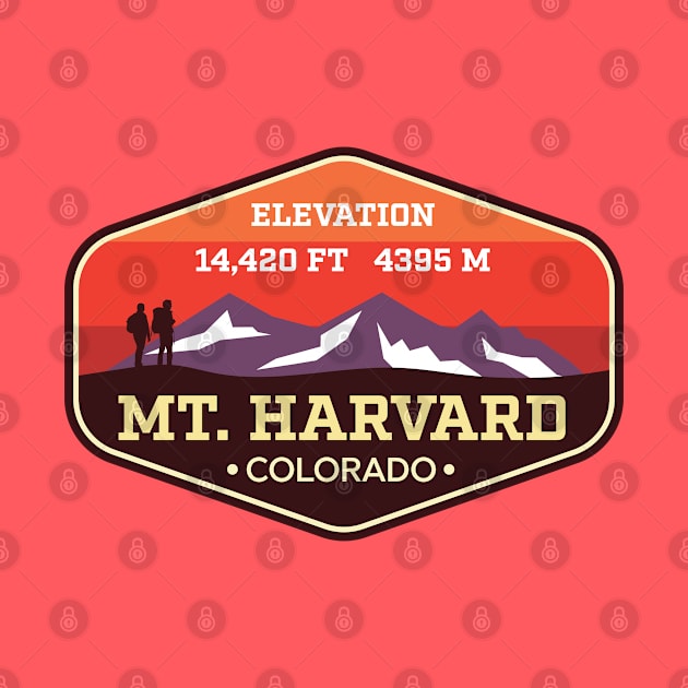 Mount Harvard Colorado - 14ers Mountain Climbing Badge by TGKelly