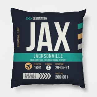 Jacksonville (JAX) Airport Code Baggage Tag B Pillow