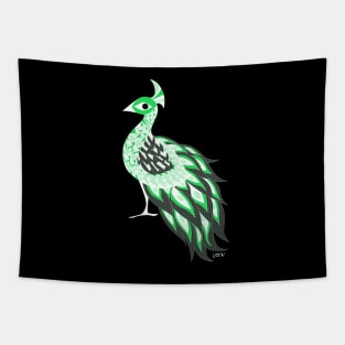 royal peacock in green emerald ecopop pattern Tapestry