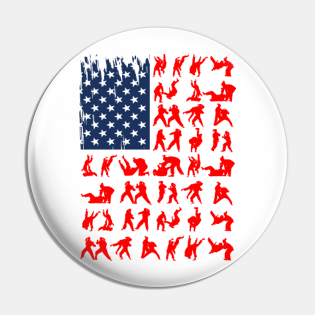 JIU JITSU AMERICAN FLAG Jiu Jitsu Pin TeePublic