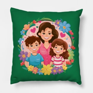 A Mother's Treasure, Son and Daughter Creating Memories Pillow