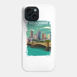 Melbourne Vintage Minimal Australia Travel Poster Phone Case