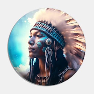 Native Indian Warrior Spirit Fantastic Cosmic Magical Pin