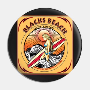 BLACKS BEACH SURFING SAN DIEGO CALIFORNIA Pin