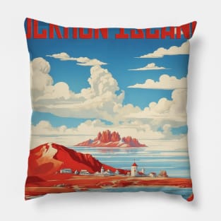 Olkhon Island Lake Baikal Russia Vintage Tourism Poster Pillow
