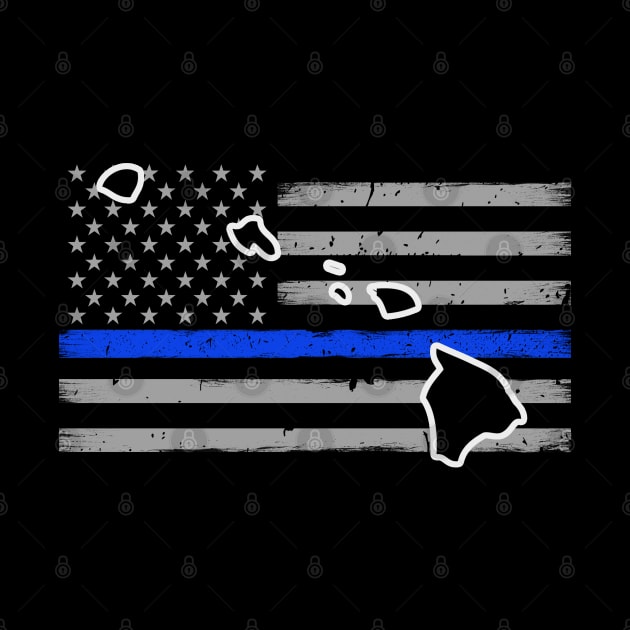 Hawaii Thin Blue Line Flag by bluelinemotivation