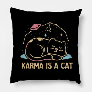 Karma Is A Cat Pillow