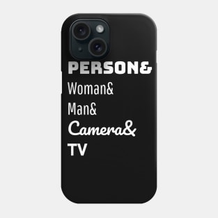 person woman man camera tv Phone Case