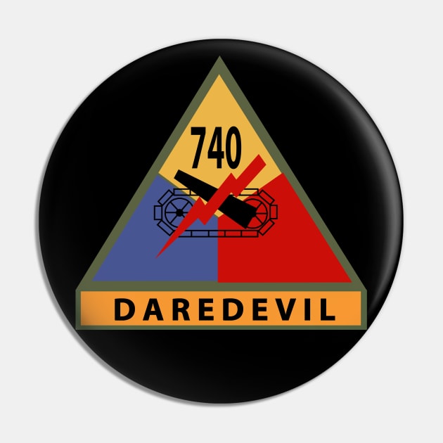 740thTank Battalion SSI - Daredevil w Name Tape Pin by twix123844