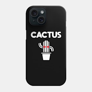 cactus vintage white Phone Case