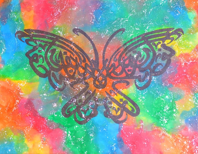 Nur ala Nur – Rainbow Butterfly effect Kids T-Shirt by Fitra Design