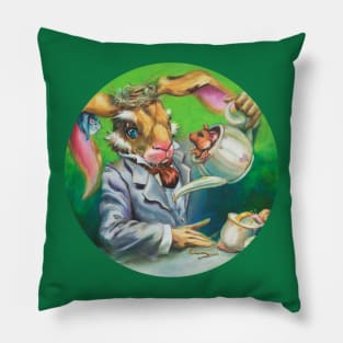 March Hare at the Tea Party Pillow