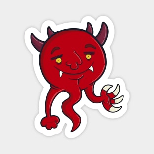 Red Happy Demon Magnet