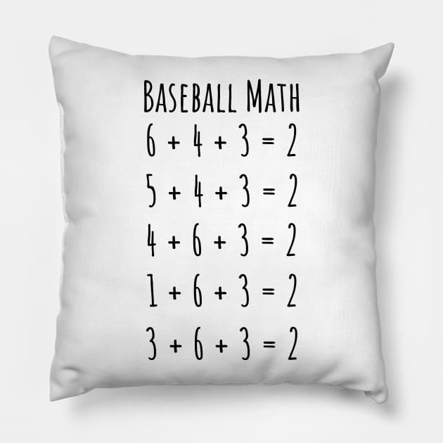 Baseball Math Funny Double Play Tee Shirts Pillow by RedYolk