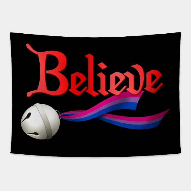 Believe Bisexual Pride Jingle Bell Tapestry by wheedesign