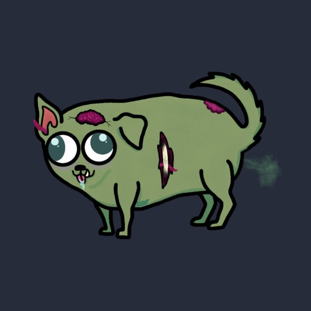 Zombie Uggie by CDFRandomosity