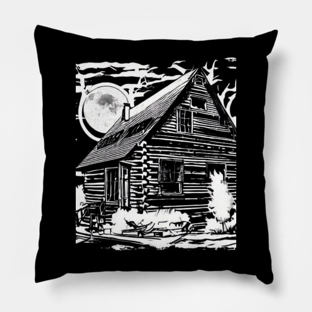 Cabin in the woods Pillow by KOPERNIKO SHOP