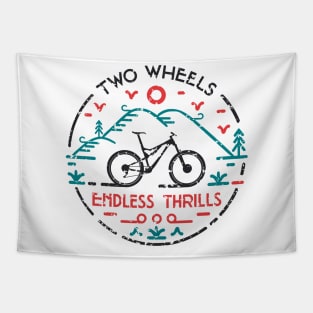 Two Wheels Endless Thrills MTB Tapestry