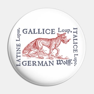 Medieval Wolf with Translations from year 1560 Pin