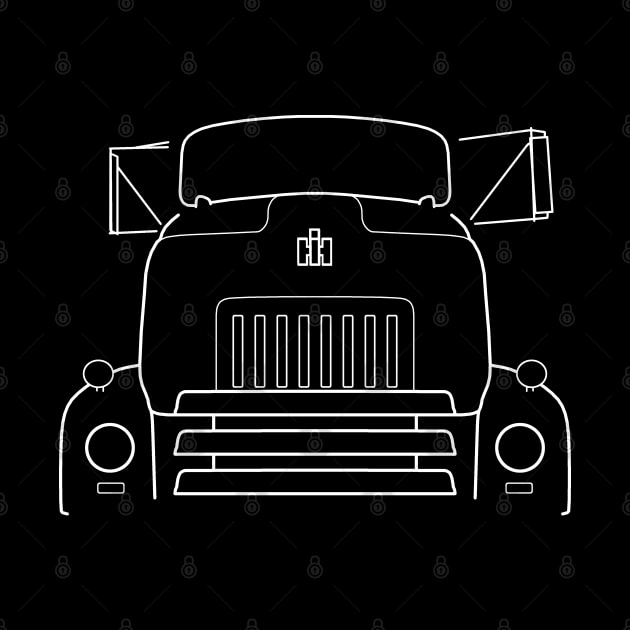 Vintage 1950s International Harvester COE truck white outline graphic by soitwouldseem