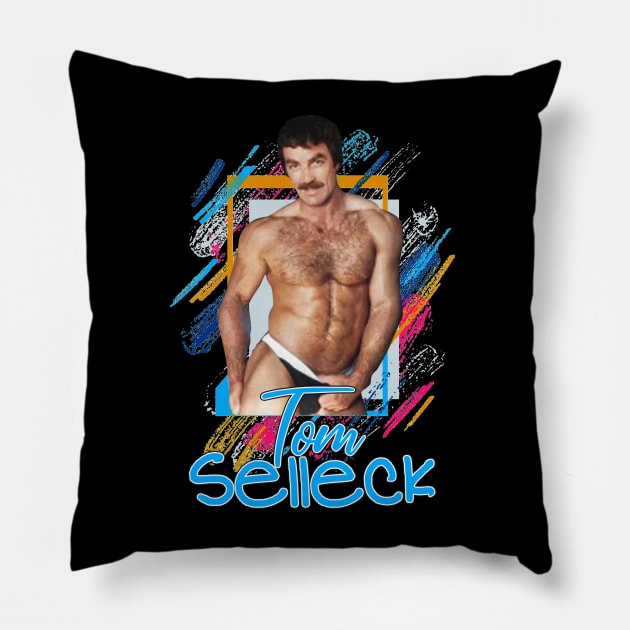 Tom Selleck Sexy 80s Pillow by Young Forever