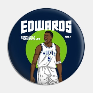 Anthony Edwards Comic Style Art Pin