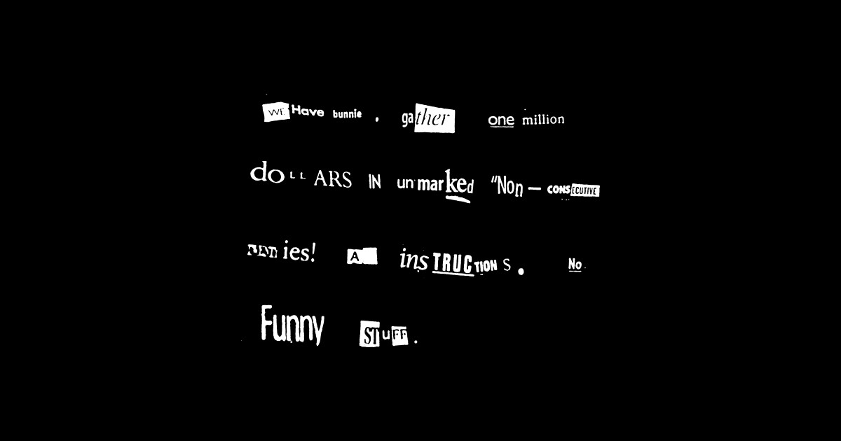 Bunny Lebowski Ransom Note Big Lebowski - The Big Lebowski - Sticker ...