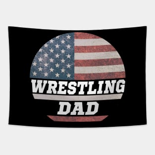 Wrestling Dad USA Flag Tapestry