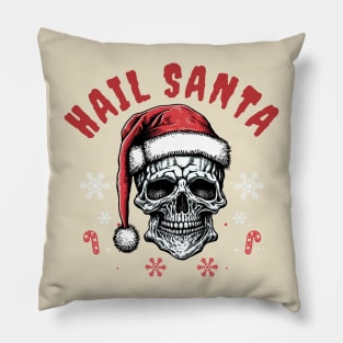 hail santa- santa skull Pillow
