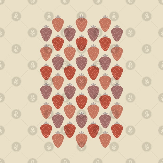 Strawberry pattern in natural shades by lents