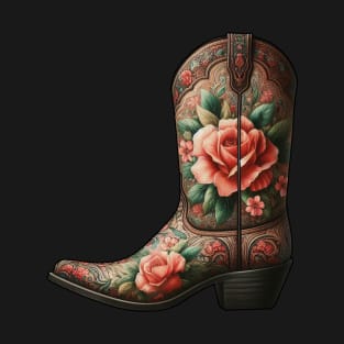 Cowgirl boots with flowers T-Shirt