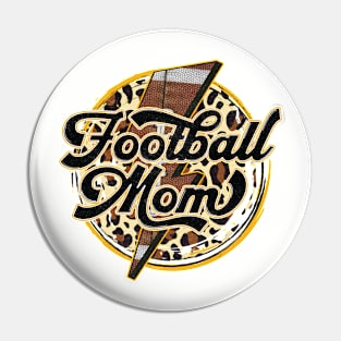 Retro football mom animal bolt Pin