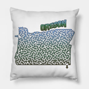 Oregon State Outline Maze & Labyrinth Pillow