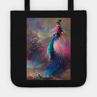 SURREAL AND STYLISH COBALT BLUE AND PINK PEACOCK Tote