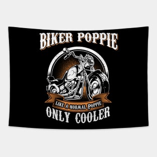 Only Cool Poppie Rides Motorcycles T Shirt Rider Gift Tapestry