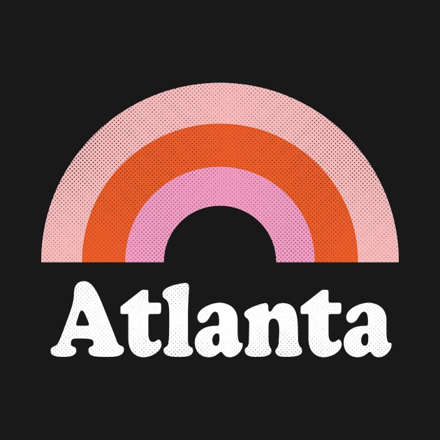 Atlanta, Georgia - GA Retro Rainbow and Text by thepatriotshop