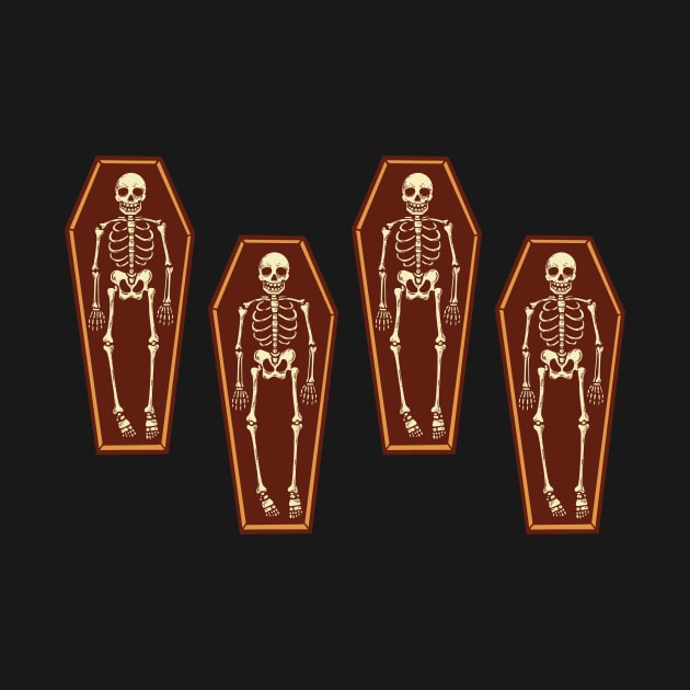 Skeleton In Coffin Coffins Halloween by MooonTees