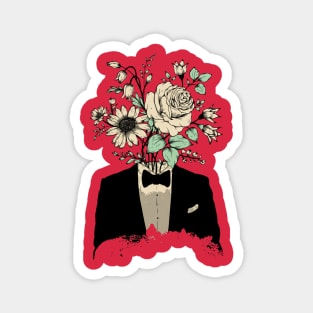 Floral man suit Magnet