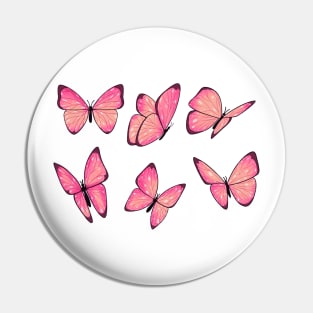 Pink cherry butterfly sticker pack Pin