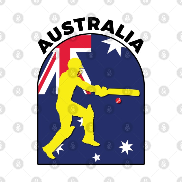 Australia Cricket Batsman Australia Flag by DPattonPD