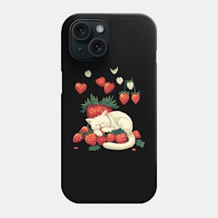 Inspiring Cat Strawberry Phone Case