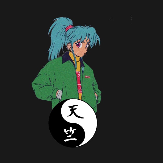 Retro Anime Yin And Yang by Kanjiworldwide