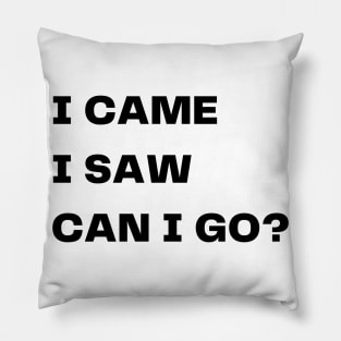 I came, I saw, can I go? Pillow