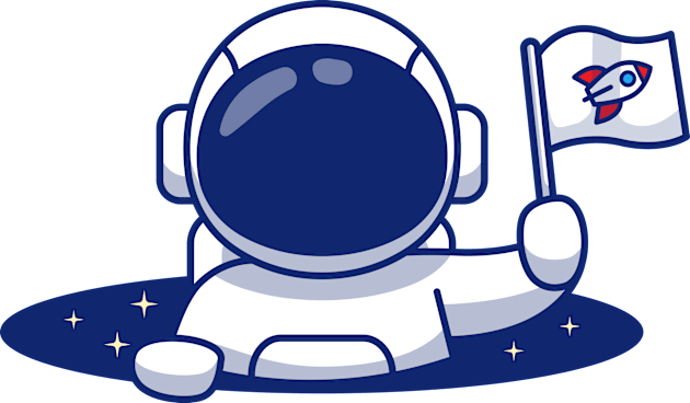 Cute Astronaut Holding Flag In Space Hole Kids T-Shirt by Catalyst Labs