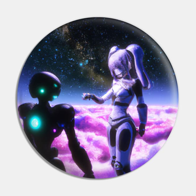 Anime Girl with Alien Pin by Starbase79