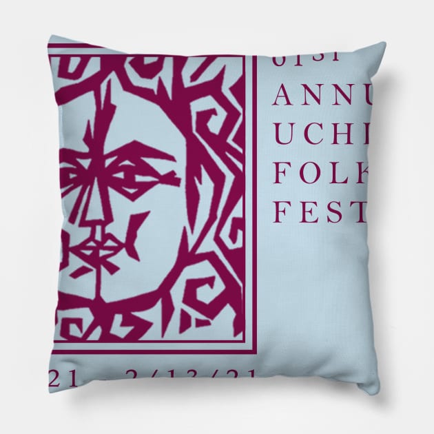 61st Annual UChicago Folk Festival Gear Pillow by UofC Folklore Society